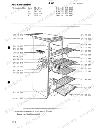 Взрыв-схема холодильника Interfunk (N If) JF 9231 RE - Схема узла Section1